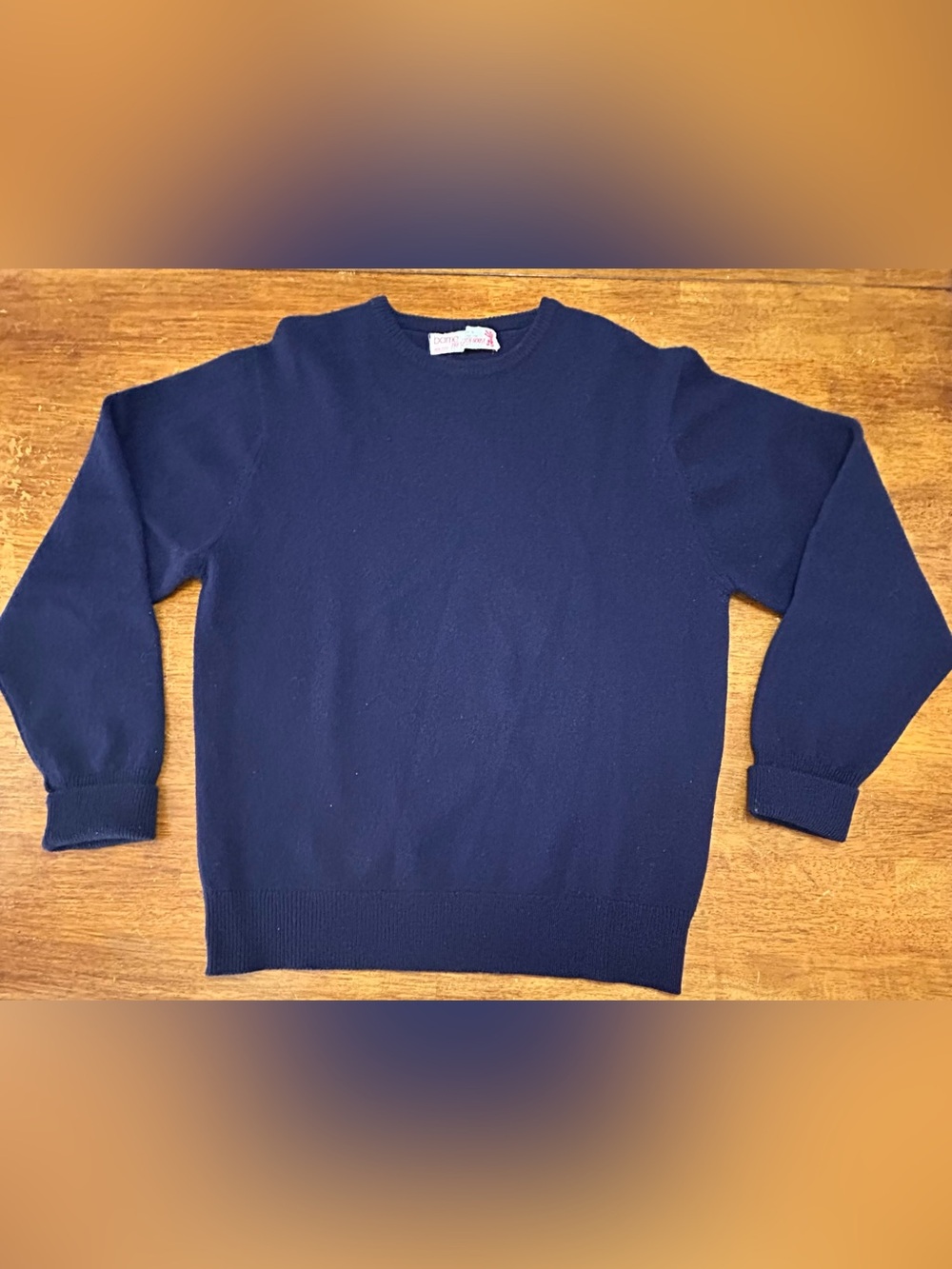 Men's The Scotch House Crewneck 100% Lambswool Sweater in Navy